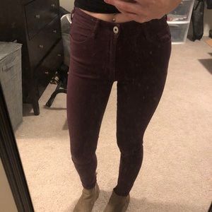 Burgundy/Maroon Skinny Jeans